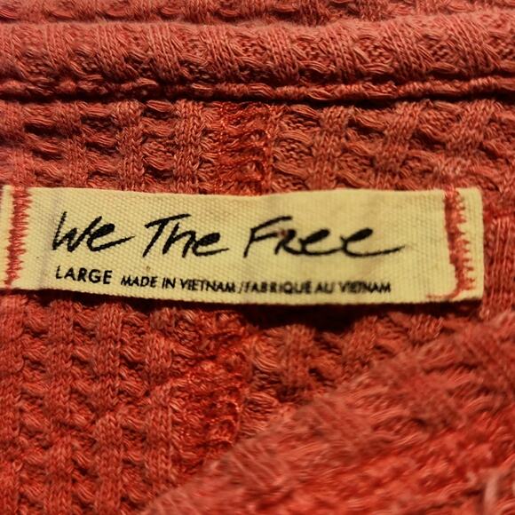 Anthropologie We the Free Top Womens L Roll with it Thermal Waffle knit cozycore - Picture 3 of 7